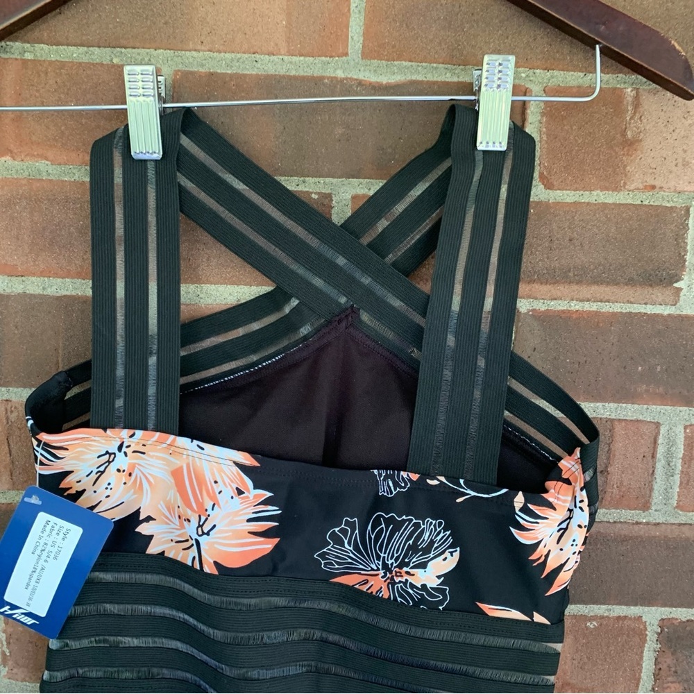 Hilor Floral Front Crossover One Piece Swimsuit Women’s Small 4-6 NEW - Picture 7 of 11